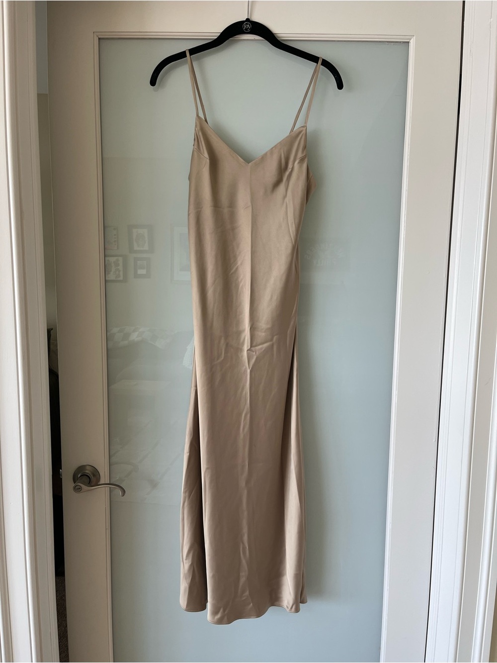 OAK + FORT gold midi slip dress